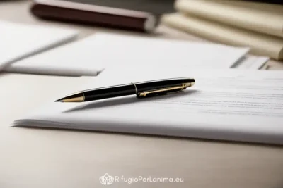 documenti firmati con una penna sopra rappresentando pratiche burocratiche