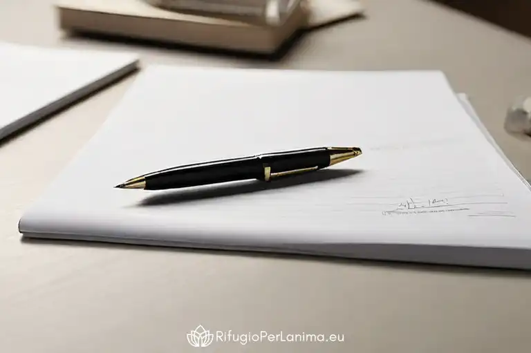 documenti firmati con una penna sopra