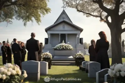 funerale davanti alla cappella di famiglia