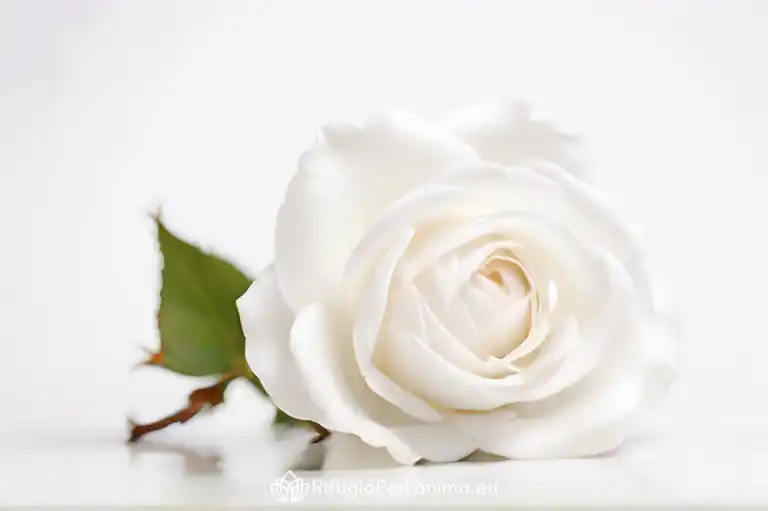rosa bianca su sfondo bianco luminoso